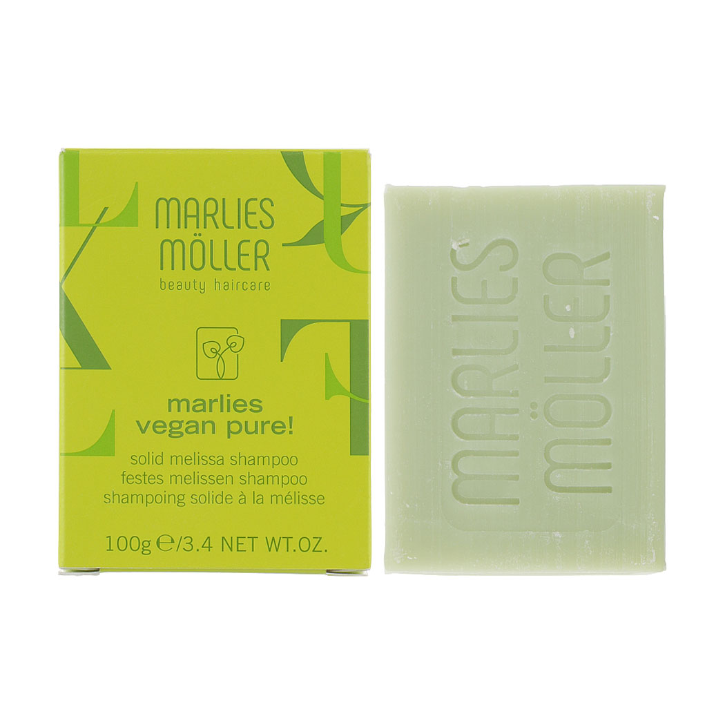 Твердий веганський шампунь для волосся Marlies Moller Marlies Vegan Pure! Solid Melissa Shampoo Меліса, 100 г